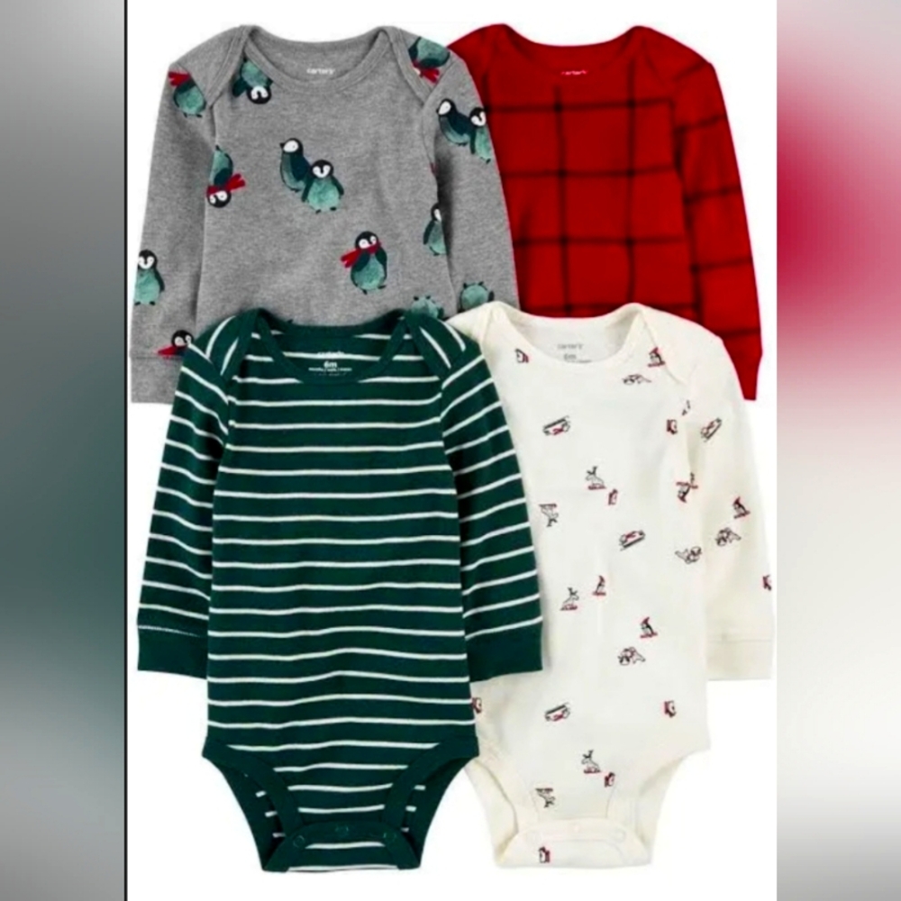 Carters, 18 months, 4 piece, baby boys long sleeve onsies
